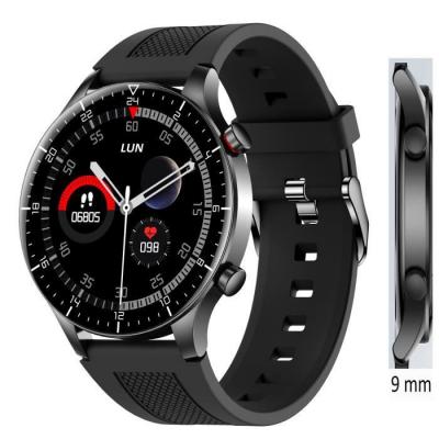 GENERIQUE XtraDiTech Montre Connect&eacute;e Homme Fine Epaisseur 9 mm Grand Bo&icirc;tier Rond &Oslash; 46 mm Double Boutons 1 Raccourci au Sport - Noir 