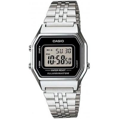 CASIO  - LA680WA-1D - Vintage - Montre Femme - Quartz Digital - Cadran LCD - Bracelet Acier Gris