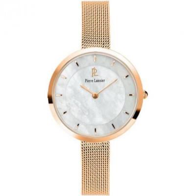 PIERRE LANNIER Montre  femme acier dor&eacute; maille milanaise 076G998