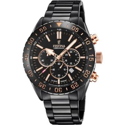 FESTINA Montre Homme  Montres CERAMIC F20577-1 - Bracelet Acier Noir