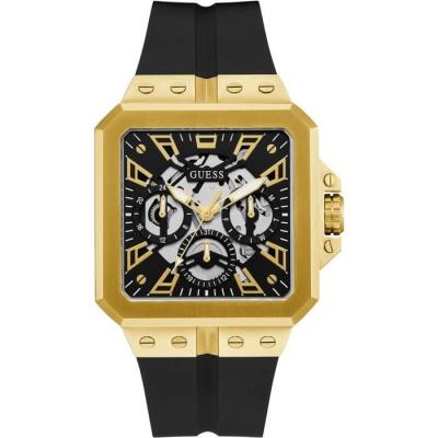 GUESS Montre Homme  Leo GW0637G2 - Bracelet Silicone Noir