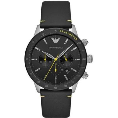 EMPORIO ARMANI Montre  Mario AR11325 Chronographe sport d&eacute;tails jaunes