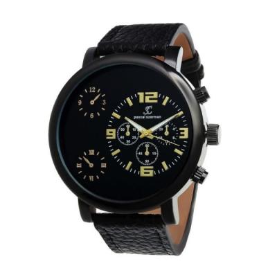 SO CHARM MONTRES Montres homme MH274-NFN - Bracelet Cuir Noir