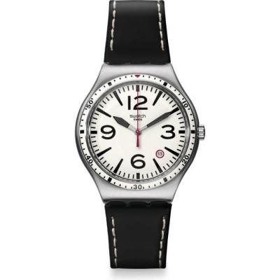 SWATCH  Mixte Analogique Classique Quartz Montre avec Bracelet en Acier Inoxydable YWS403C