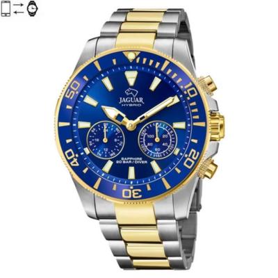 JAGUAR Montre  Hybrid Connected Acier IP or Cadran et lunette bleus J889/1