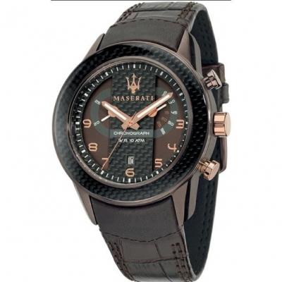 MASERATI Montre -  - Quartz - Analogique - Cuir marron - 10 ATM 