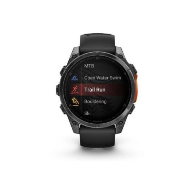 GARMIN Montre connect&eacute;e  Fenix8 47 mm Gris avec bracelet Noir 