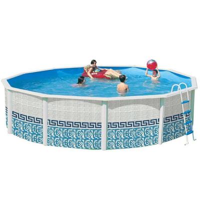  Piscine hors sol en acier ronde MOSAIKO 350 x 120 cm