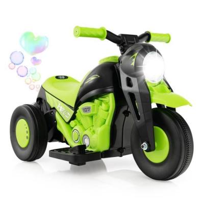 COSTWAY  - 6V Moto &Eacute;lectrique Enfants avec Cr&eacute;ateur de Bulles, Scooter Electrique Enfant avec Bouton de Musique et P&eacute;dale, Motif de Flamme, Phare led,