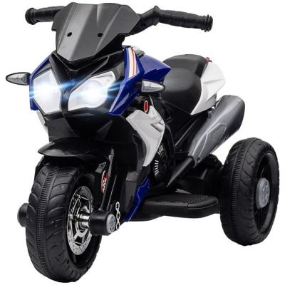 HOMCOM Moto &Eacute;lectrique Pour Enfants 3 Roues 6 V 3 Km/H Effets Lumineux Et Sonores Bleu