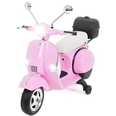 ATAA CARS Moto &eacute;lectrique pour enfant VESPA officielle 12V avec batterie - Licence Piaggio Rose 