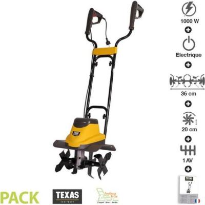 TEXAS Motobineuse &eacute;lectrique 1000 watts largeur travail 36cm  ELTEX1000