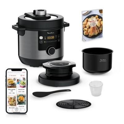 TEFAL MOULINEX Multicuiseur Turbo Cuisine&Fry Cuisson sous pression Couvercle Turbo-Crisp 15 programmes Application d&eacute;di&eacute;e YY4903FB 
