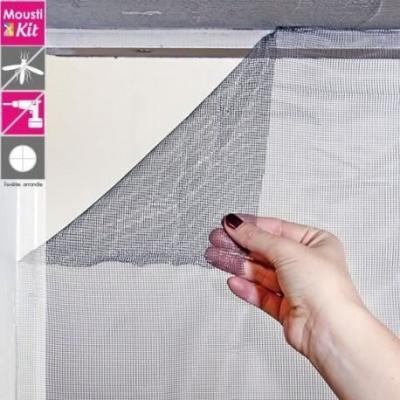 Tulle moustiquaire auto-agrippant gris l.100xh.100cm 