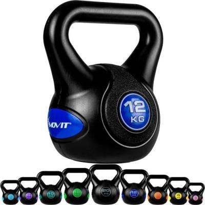 MOVIT  Kettlebell plastique 12 kg - Noir/bleu fonc&eacute;