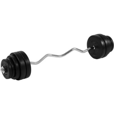 MOVIT Set d'halt&egrave;res 35 kg avec barre curl 120 cm