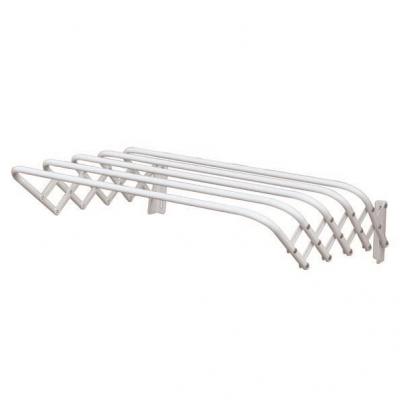 MSV Etendoir &agrave; linge extensible mural Acier 4M Acier Blanc - Blanc - 