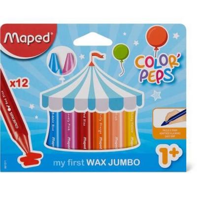 MAPED  Wachsmalstifte Colorpeps Wax Jumbo, 12Er Kartonetui M861311