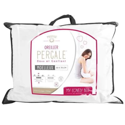 MY LOVELY BED Oreiller - - Percale 100% Coton - 50x70 cm - Anti Acariens - Confort Moelleux 