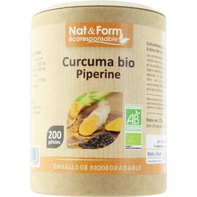 NAT & FORM  Curcuma Pip&eacute;rine Bio G&eacute;lules V&eacute;g&eacute;tales Ecoresponsable
