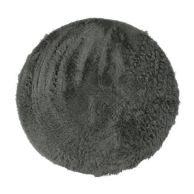 THEDECOFACTORY Tapis Rond &agrave; Poils Longs Extra-Doux, 160cm Diam&egrave;tre, Gris Fonc&eacute;