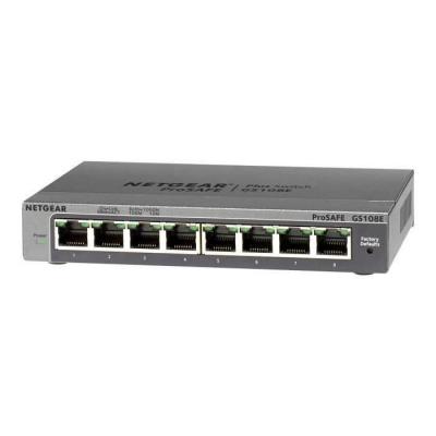 NETGEAR  Plus GS108Ev3 - Commutateur - non g&eacute;r&eacute; - 8 x 10/100/1000 - de bureau, fixation murale