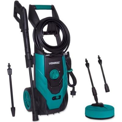 VONROC Nettoyeur haute pression 1800W &ndash; 140 bar - R&eacute;servoir de d&eacute;tergent - D&eacute;bit 420L-h 50&deg; max. - 8 Accessoires incl. 