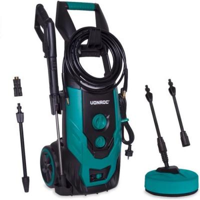 VONROC V22-2 Nettoyeur Haute Pression 2200W  170 bar - R&eacute;servoir de D&eacute;tergent R&eacute;glable - D&eacute;bit 450L/h, 50&deg; max. - Tuyau, Pistolet, Buses, Lance de