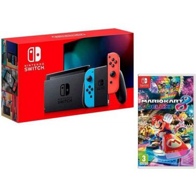 Console de salon - Nintendo - Switch - Rouge N&eacute;on/Bleu N&eacute;on - 32 Go - Mario Kart 8 Deluxe 