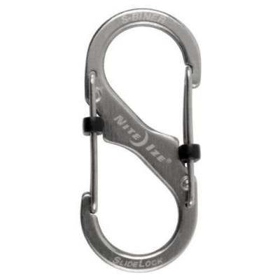 NITE IZE  Slidelock S-biner 2 Steel Key Ring Argent&eacute;