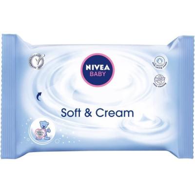NIVEA  Baby Lingettes Soft et Cream X 63 - Lot de 4+2