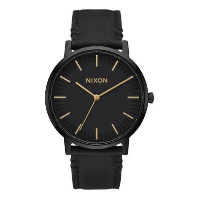 NIXON  Porter Leather -Spring 2017- All Black / Gold 