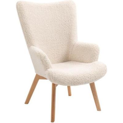 NORDLYS Fauteuil de salon scandinave pieds en bois Blanc MALMO