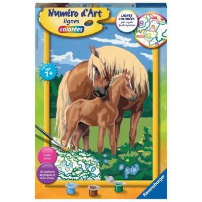RAVENSBURGER Kit cr&eacute;atif  grand format num&eacute;ro d'art fiers chevaux