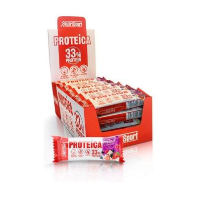 NUTRISPORT  33% Protein 44gr Protein Bars Box White Choco&berries 24 Units Multicolore 