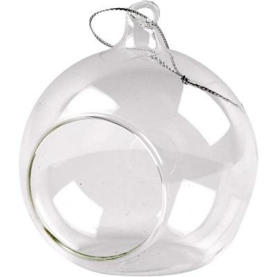  CC Hobby Boules en verre avec trou, d: 8 cm, 6pi&egrave;ces- - D&eacute;coration