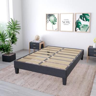 OLYMPE LITERIE Sommier &agrave; lattes apparentes KIT15 - gris anthracite - 90 x 200 cm