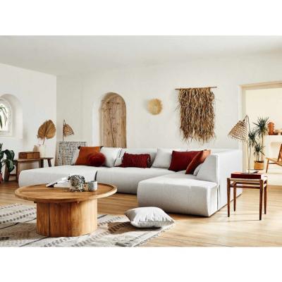 LISA DESIGN Onyx - canap&eacute; modulable panoramique d'angle droit 7 places - en tissu