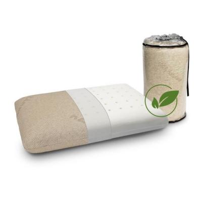 XALUCA  - Oreiller coton bio et lin 100% 70x35 H12 cm Mousse a memoire de forme. Dehoussable