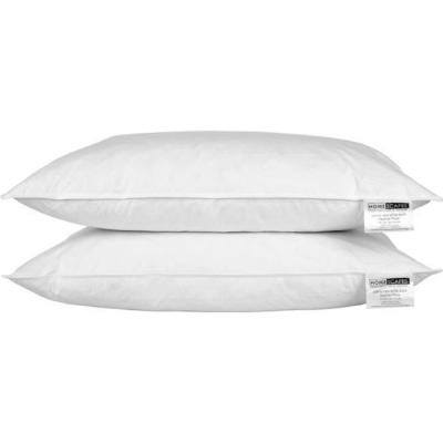 HOMESCAPES  - Oreiller en plumes de canard 50 x 75 cm, Lot de 2 - Blanc
