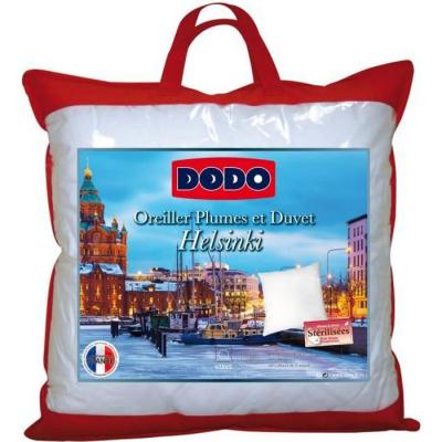 DODO Oreiller naturel et ferme 10% duvet 90% plumettes 65x65cm HELSINKI