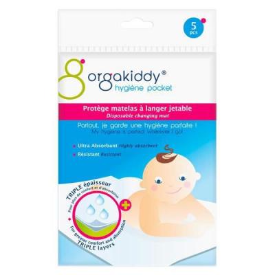 ORGAKIDDY  Prot&egrave;ge Matelas &agrave; Langer Jetable, 5 unit&eacute;s