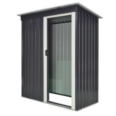 OUTSUNNY Abri de jardin - remise pour outils - cabanon porte verrouillable - t&ocirc;le d'acier noir blanc
