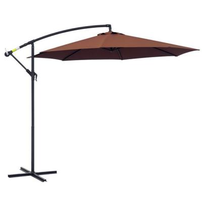 OUTSUNNY Parasol d&eacute;port&eacute; octogonal &Oslash; 3 m chocolat