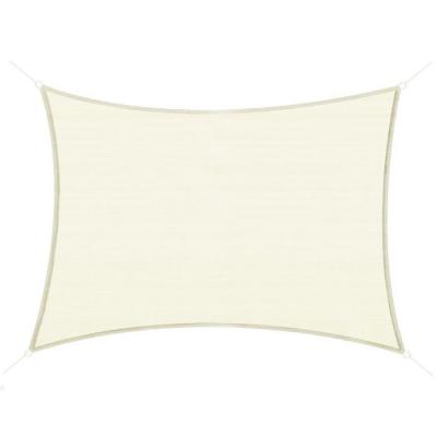 OUTSUNNY Voile d'ombrage rectangulaire 3x4m cr&egrave;me