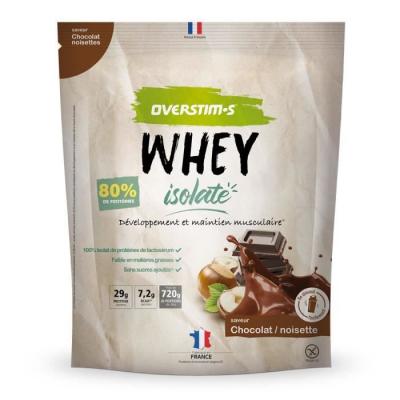 OVERSTIMS Boisson proteinee  whey isolate chocolat noisette 720g