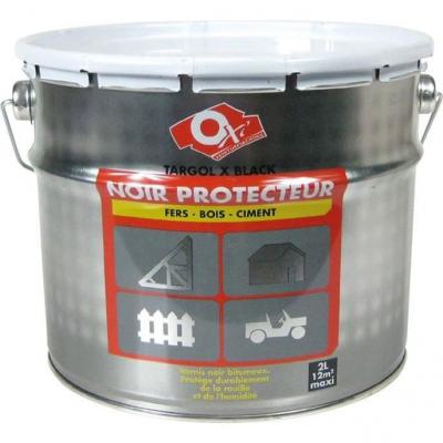 OXI  XBLAC2 Targol Vernis protecteur pour fer/bois/ciment 2 L Noir