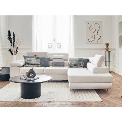 BESTMOBILIER  Canap&eacute; d'angle droit convertible 5 places PABLO - Velours Beige