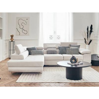 BESTMOBILIER  Canap&eacute; d'angle gauche convertible 5 places PABLO - Velours Beige