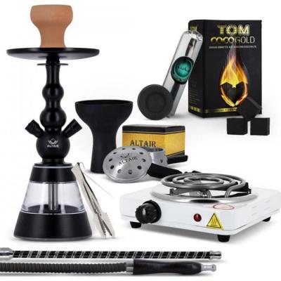 ALTAIR  Pack Chicha Khephren Noire Chauffe-Charbon + Plaque électrique + Foyer Vortex + Tom Cococha